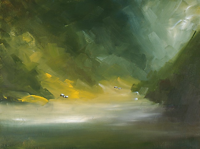Leichter Nebel über dem Wasser des Riesachsees